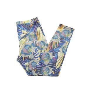 Sophia A  Leggings Boho Floral Blue Women's Large